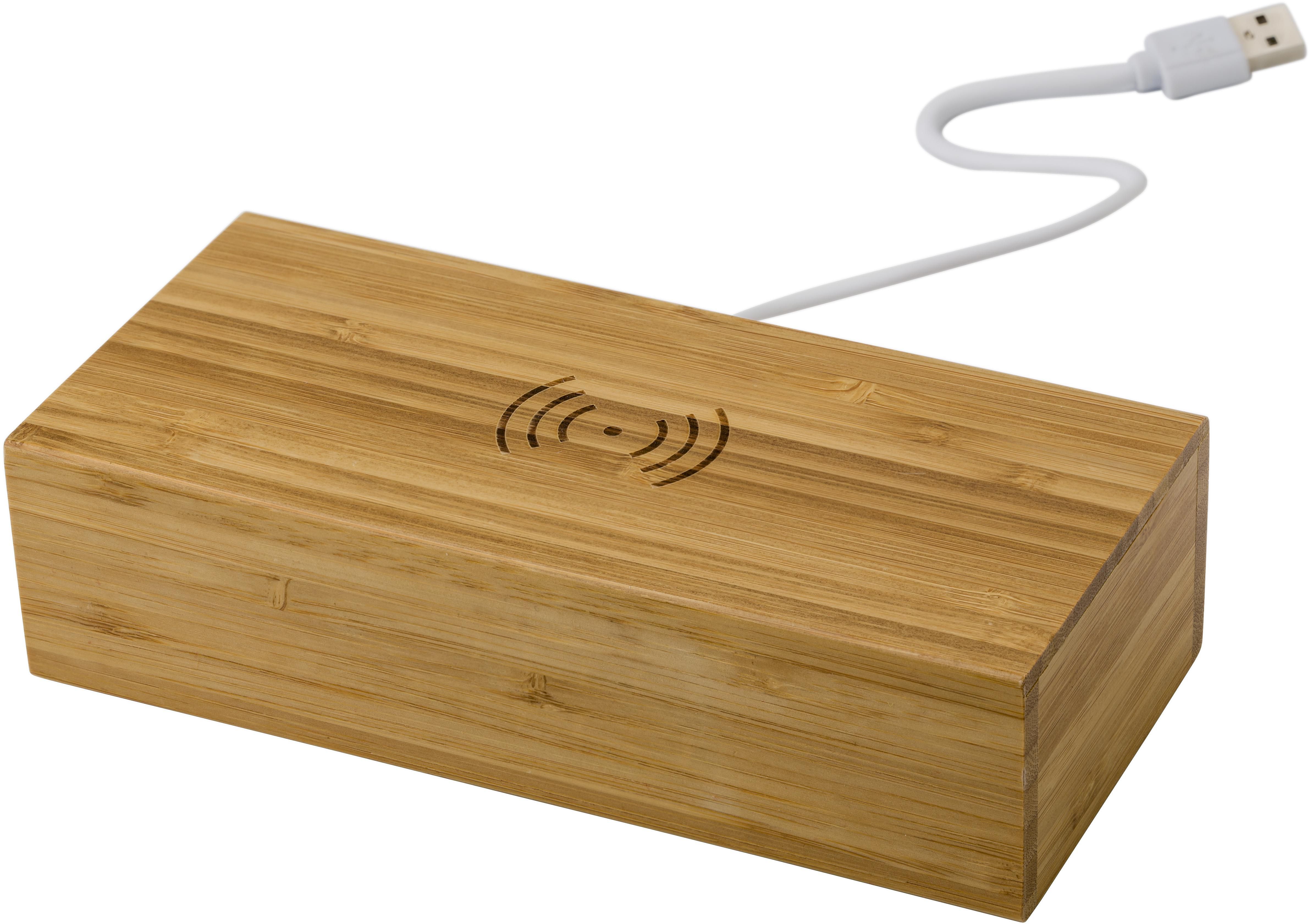 Bamboo wireless charger and clock Rosie