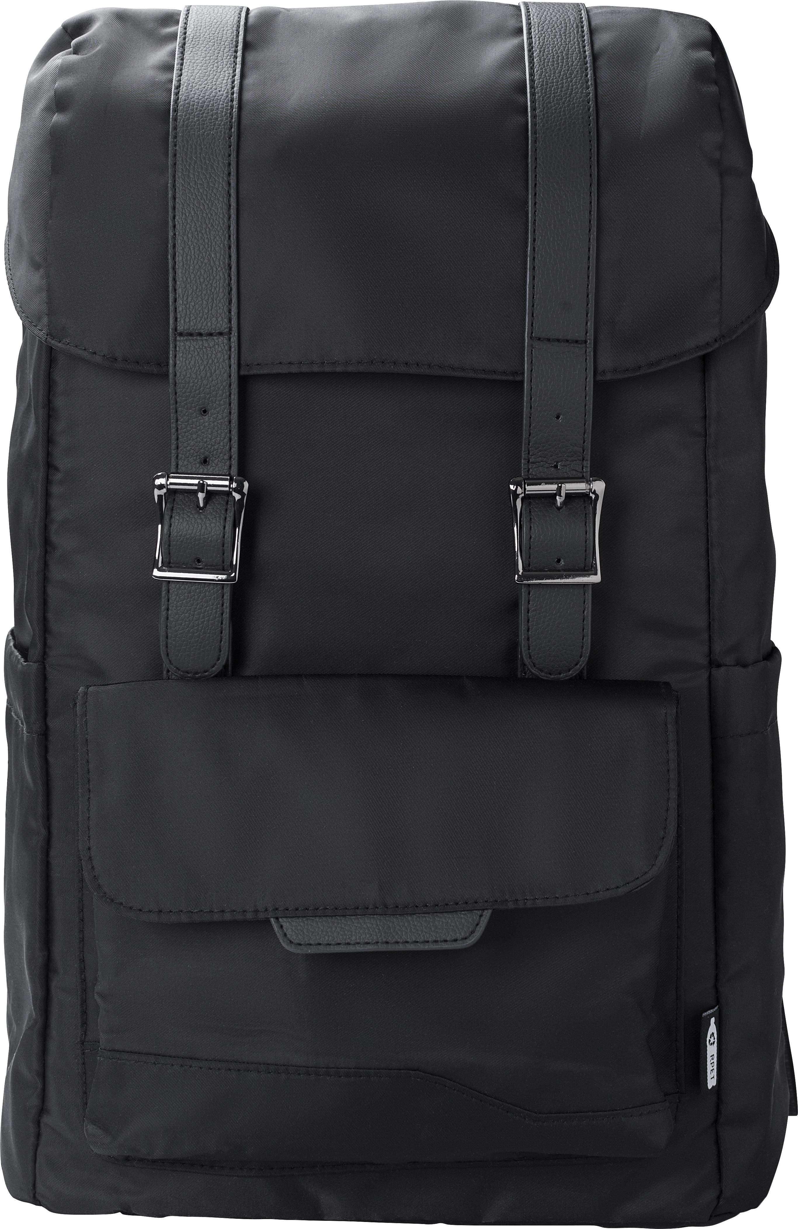 rPET (290T) polyester twill flap backpack Marlowe