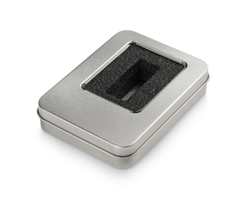 Large tin box for smaller USB flash drives (with inset)