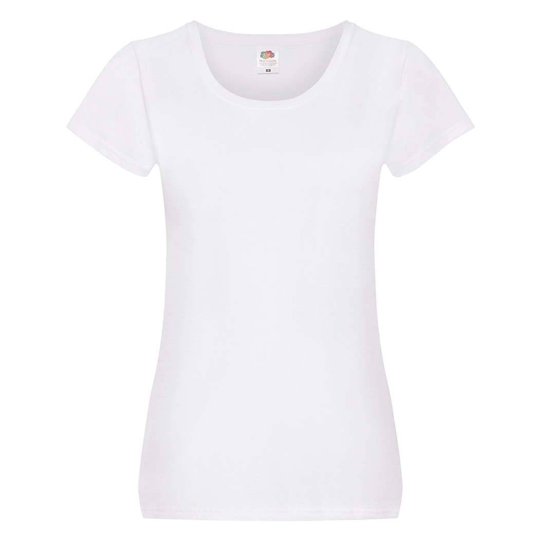 100% COTTON SHORT-SLEEVED T-SHIRT ORIGINAL LADIES WHITE- L