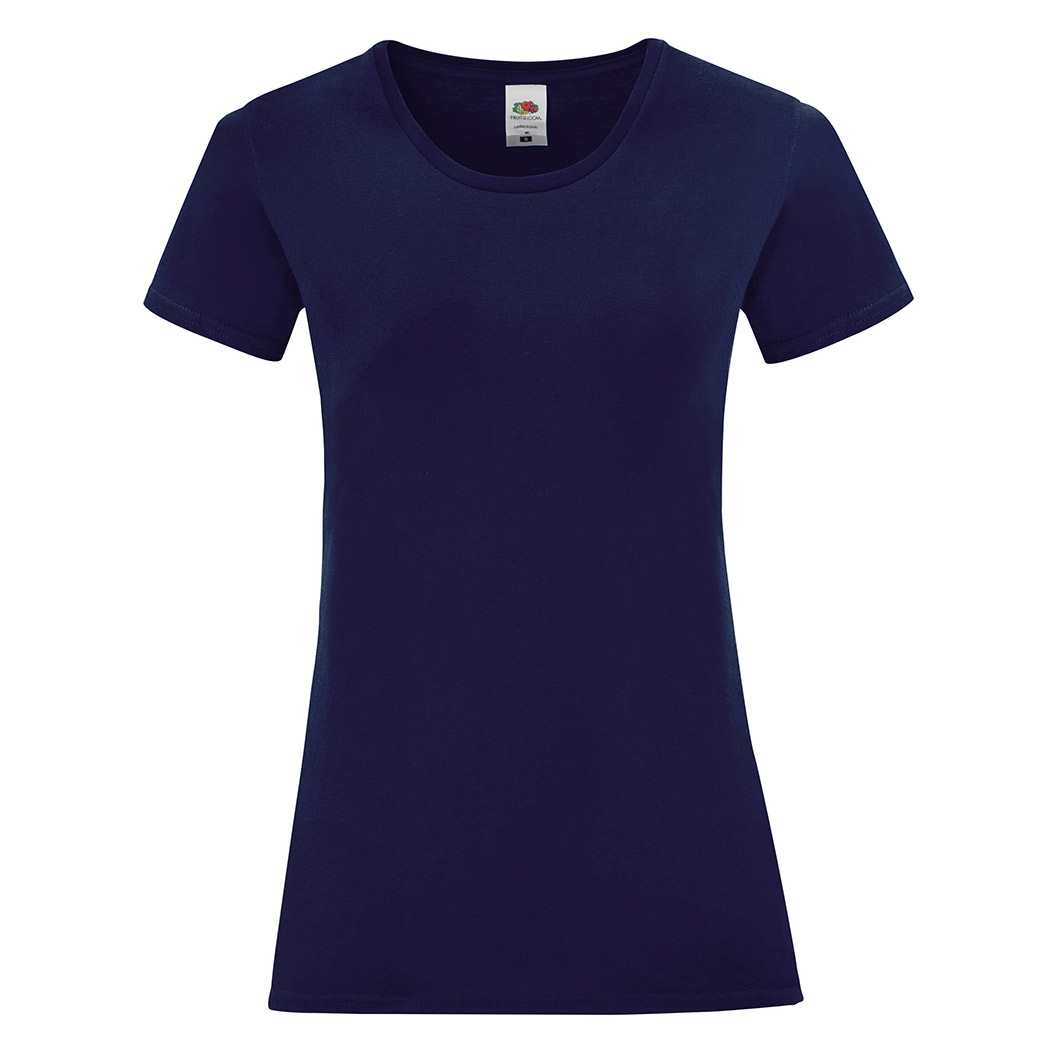 NAVY BLUE 100% COTTON SHORT-SLEEVED T-SHIRT ICONIC COLOUR WOMAN- L