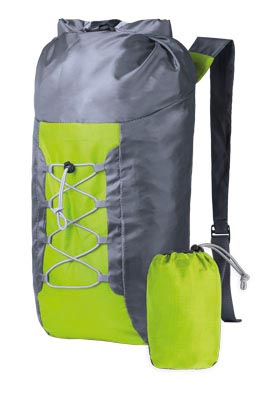 GREEN POLYESTER 210T FOLDABLE DRAWSTRING BAG HEDUX