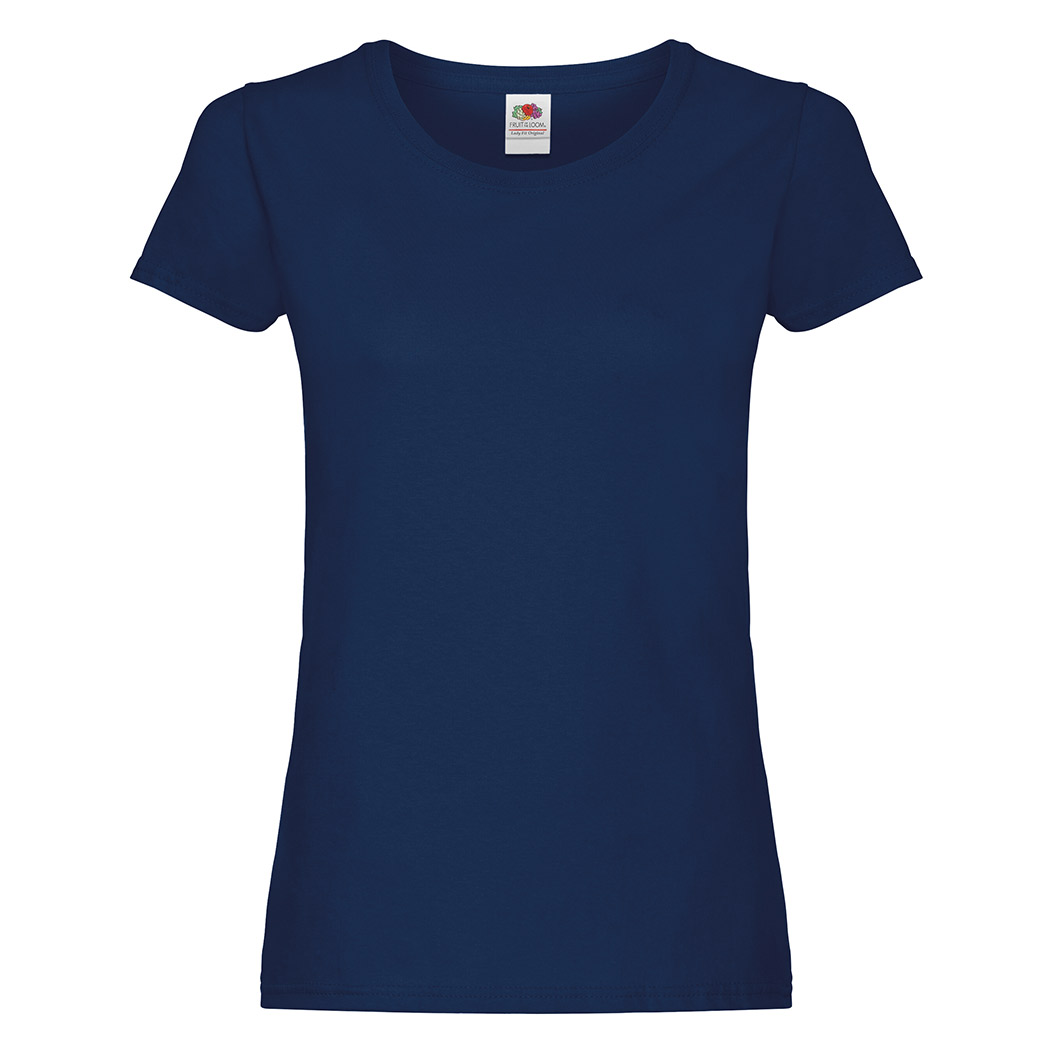 NAVY BLUE 100% COTTON SHORT-SLEEVED T-SHIRT ORIGINAL COLOUR WOMAN- L