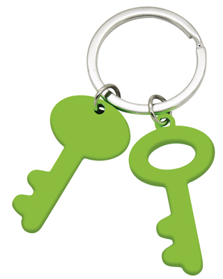 FLUOR GREEN METALLIC KEY RING KEYTI