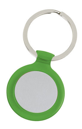 GREEN METALLIC KEY RING HELP