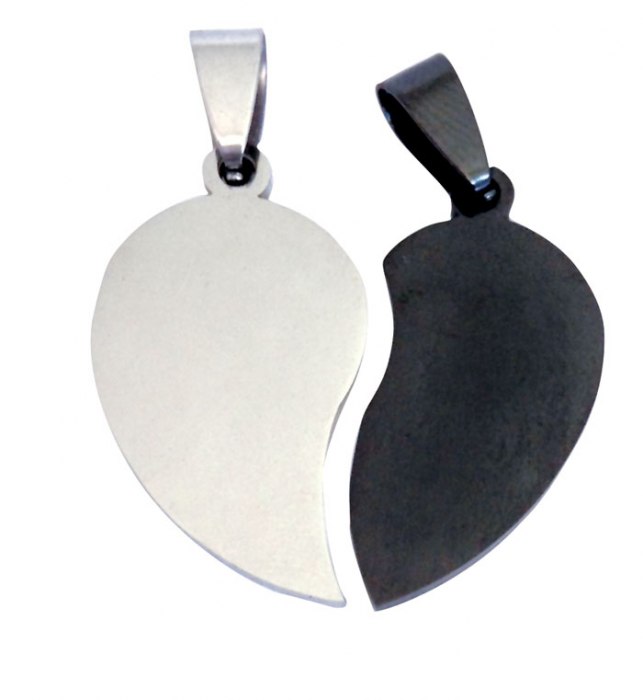 PENDANT STEEL BROKEN HEART