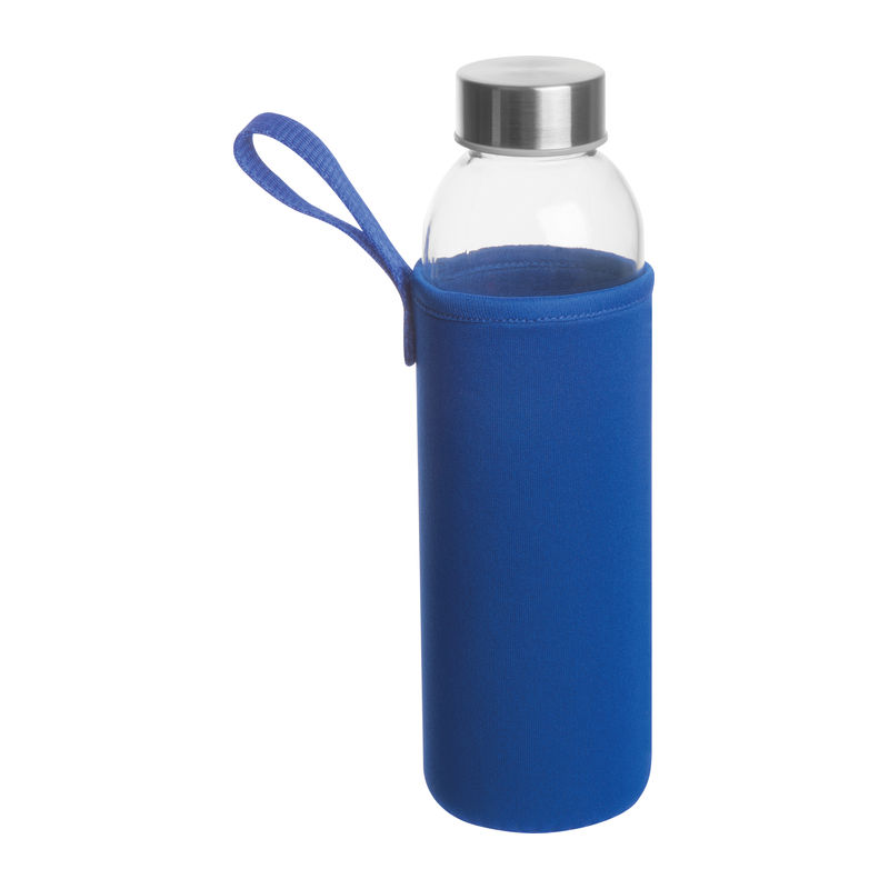 Glass drinking bottle in neoprene pouch Klagenfurt