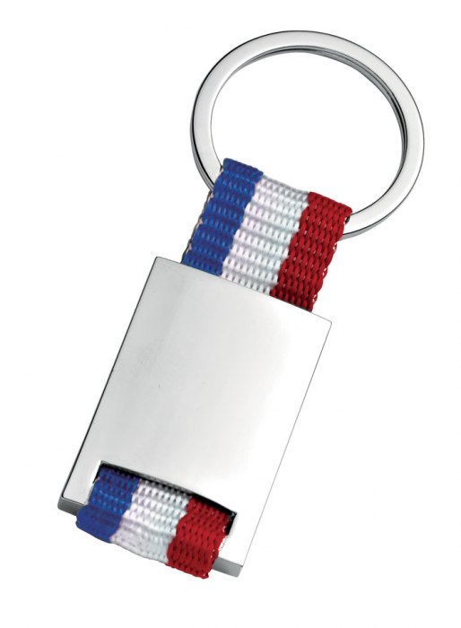 KEY CHAIN - TEXTILE RIBBON FRENCH FLAG