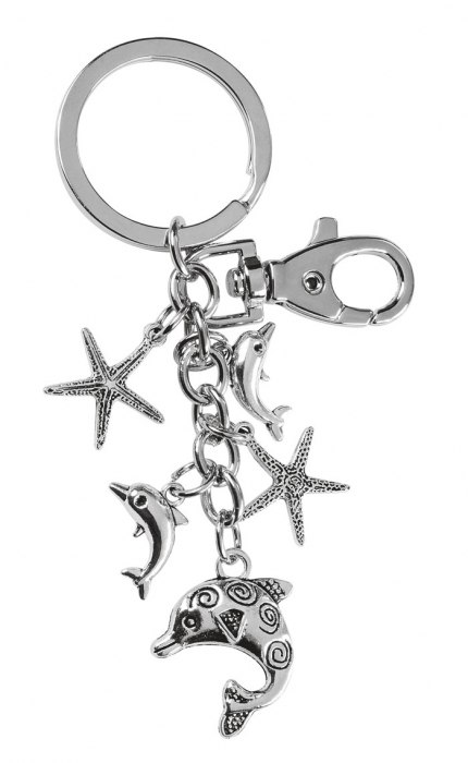 KEY CHAIN DOLPHINS AND SEA STARS- no box