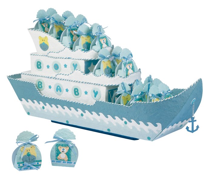 FAVOR SHIP CARDBOARD LIGHT BLUE