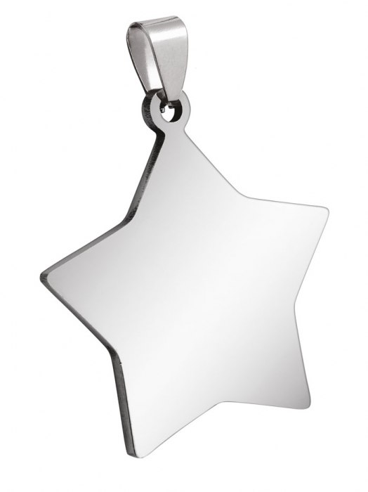 PENDANT STAR STEEL 31x34mm