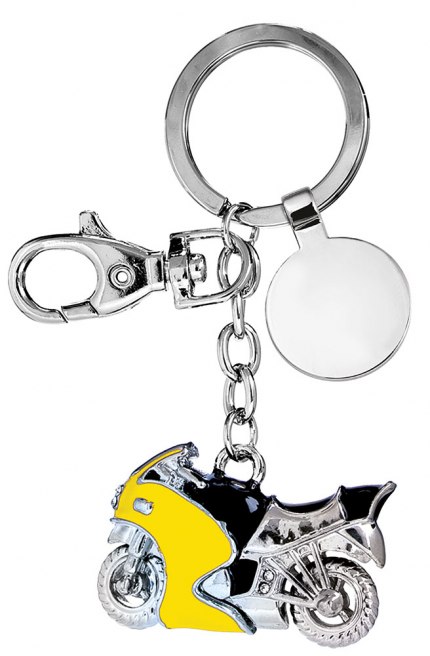 KEY CHAIN MOTORCYCLE YELLOW/BLACK NO BOX