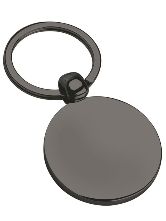 KEYCHAIN ROUND BLACK CHROMED d.37mm