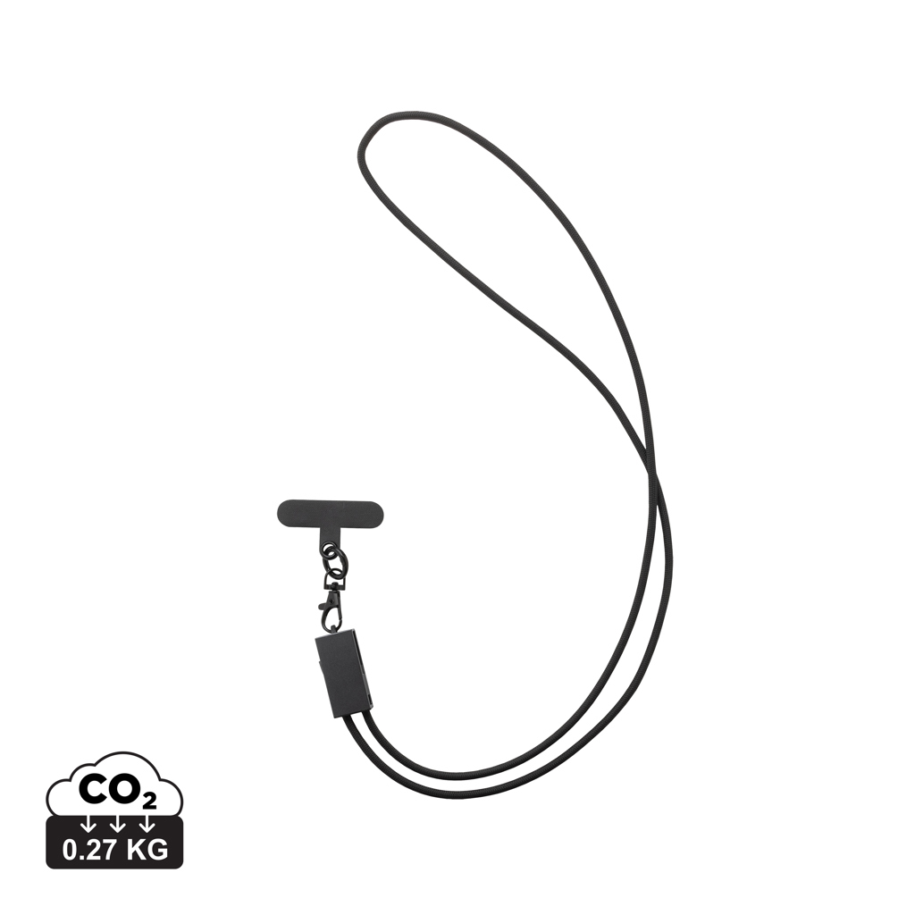 Terra RCS recycled PET phone cord with dual charge cable