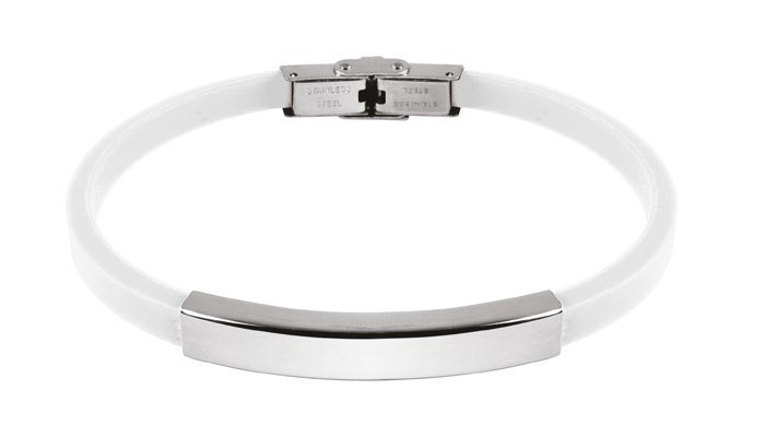 STEEL BRACELET AND WHITE EVA 0.50CM