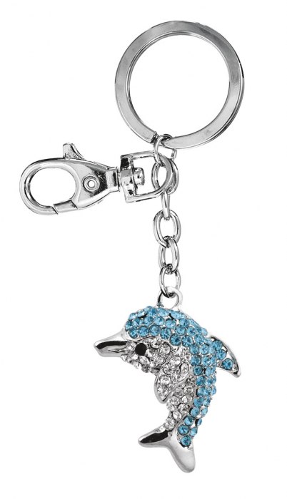 KEY CHAIN DOLPHIN LIGHT BLUE - NO BOX