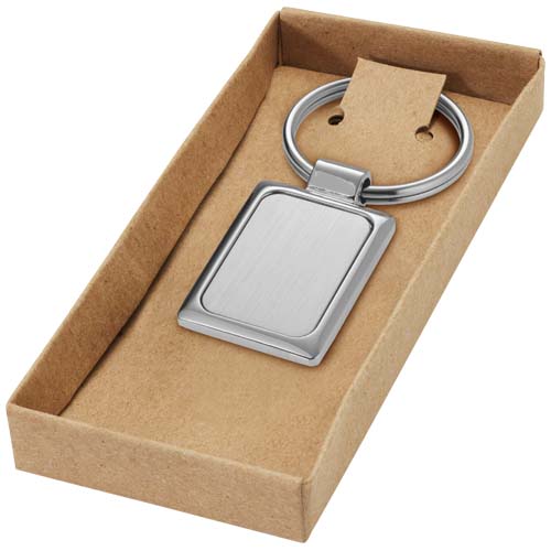 Sergio rectangular metal keychain