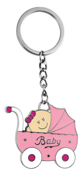 KEY CHAIN PRAM PINK - NO BOX