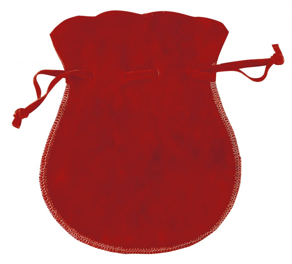 SACK AMPH.-SHAPED DOUB.-VELVET RED