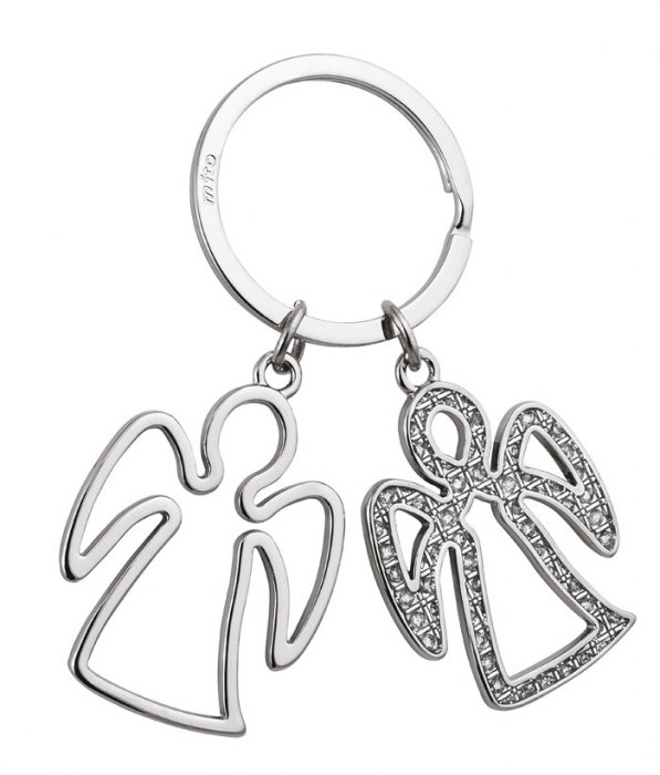 KEY CHAIN ANGEL DOUBLE WITH RHINESTONE