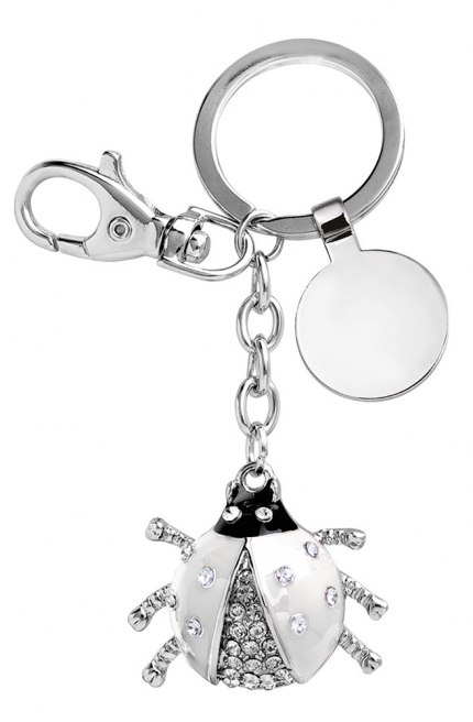 KEYCHAIN WHITE LADYBIRD - NO BOX