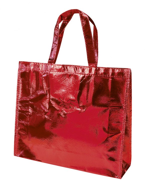 SHOPPING BAG SHINY RED