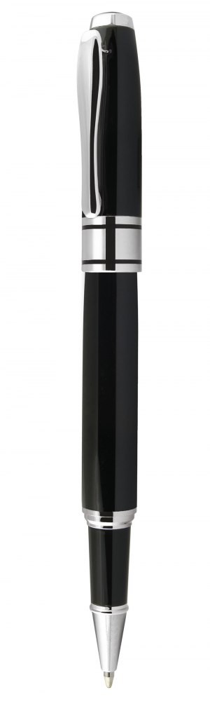 ROLLERBALL PEN BLACK CHROMED SHINY