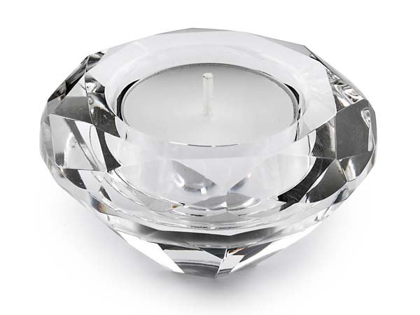 TEA-LIGHT HOLD. CRYSTAL ROUND - d=75 mm