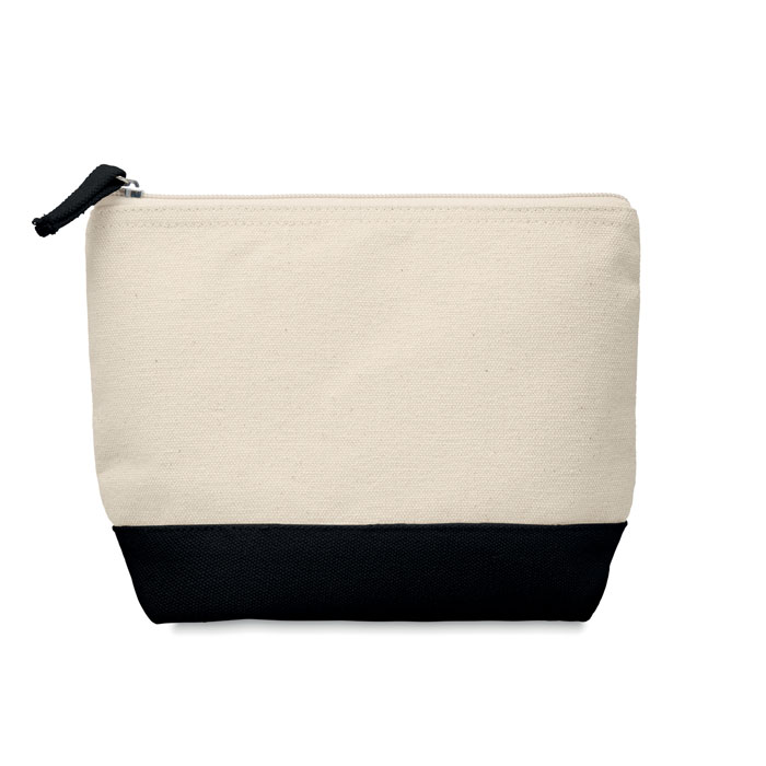 Bicolour cotton cosmetic bag