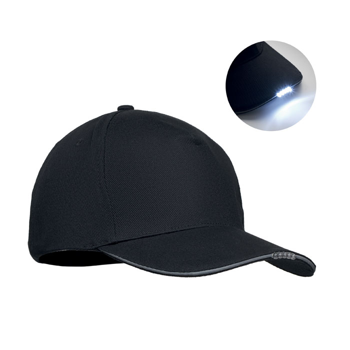 5 panel LED cotton cap 220gr/m²