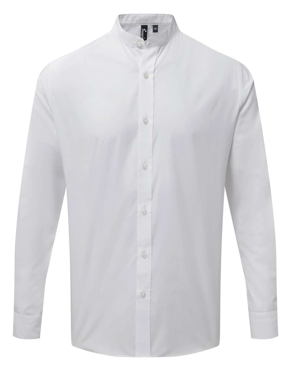 BANDED COLLAR 'GRANDAD' LONG SLEEVE SHIRT