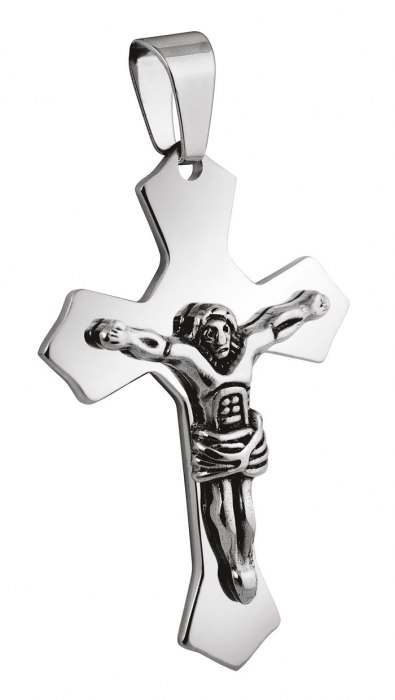 PENDANT CROSS BIG STEEL 33x50mm