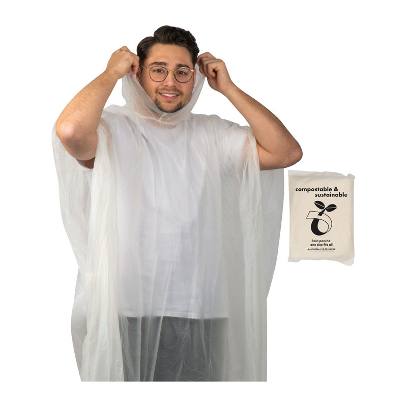 Compostable rain poncho Fleurus