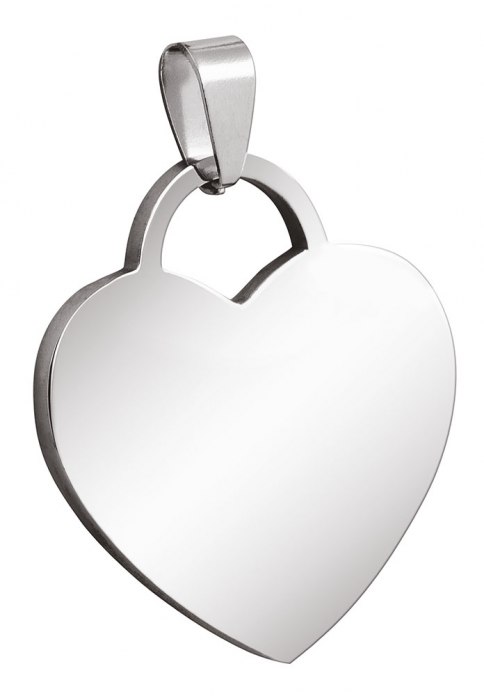 STEEL HEART PENDANT 35x30 mm