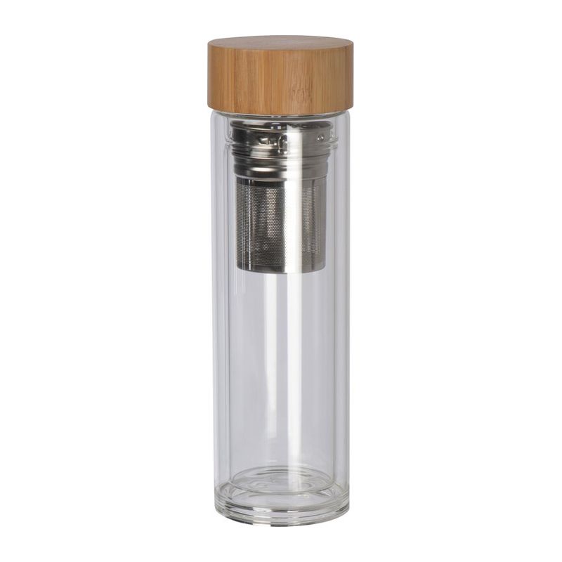 Glass bottle with bamboo