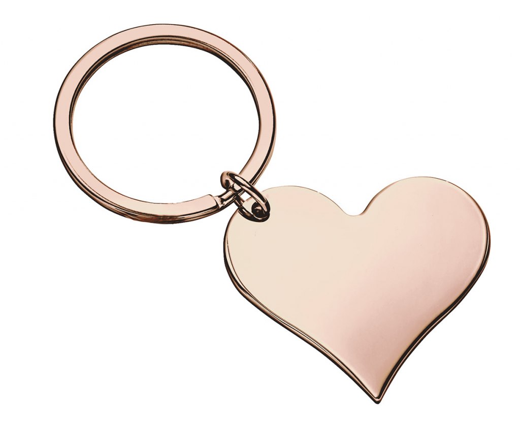 KEYCHAIN SINGLE HEART ROSE GOLD NO BOX