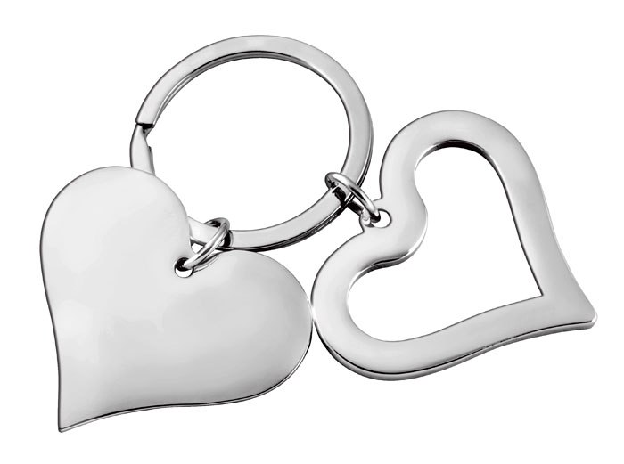 KEY CHAIN DOUBLE HEART - NO BOX