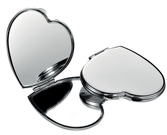 POCKET MIRROR 'LITTLE HEART' - CHROMED