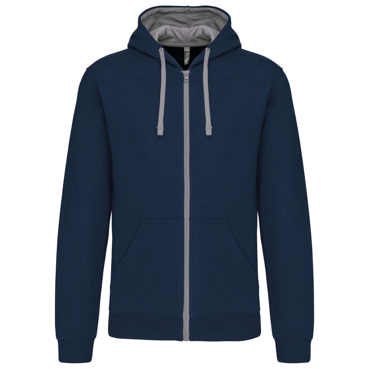 MEN'S CONTRAST HOODED FULL ZIP SWEATSHIRT