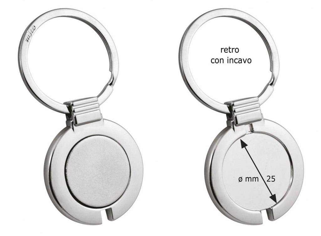 KEYCHAIN TROLLEY COIN - BACK RECESSED