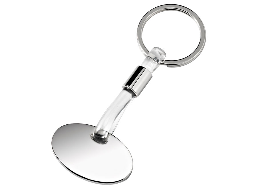 KEYCHAIN CHROMED OVAL PVC TRANSPAR.