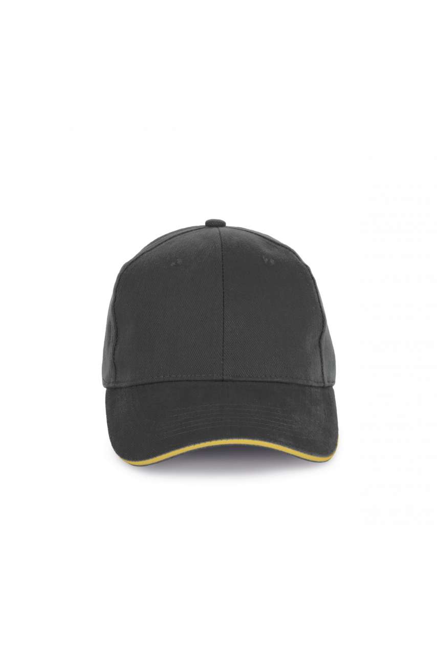 CAP IN ORGANIC COTTON WITH CONTRASTING SANDWICH PEAK - 6 PANELS