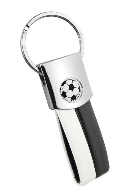 KEYCHAIN FOOTBALL PU WHITE/BLACK NO BOX