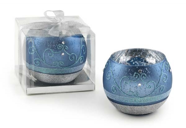 TEA-LIGHT HOLDER LIGHT-BLUE - 85x95 mm