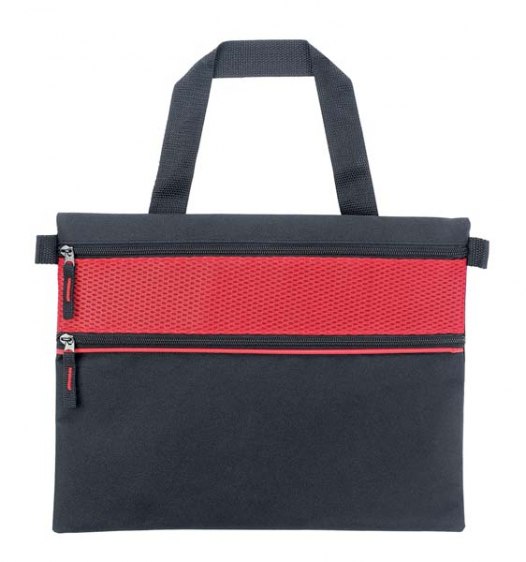 DOCUMENT-BAG BLACK/RED