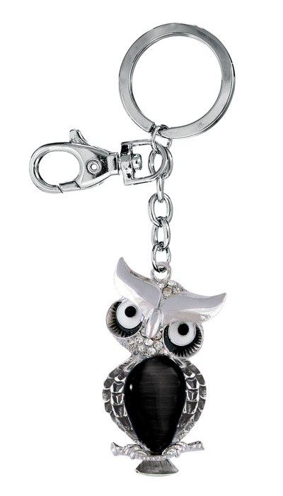 KEY CHAIN OWL BLACK - NO BOX